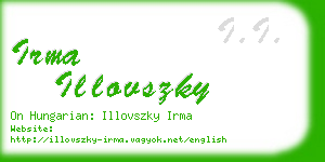 irma illovszky business card